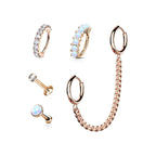 Set de 5 Piercings Oreille NASTY en Acier Chirurgical