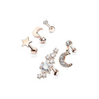 Set de 5 Piercings Oreille CELEST en Acier Chirurgical