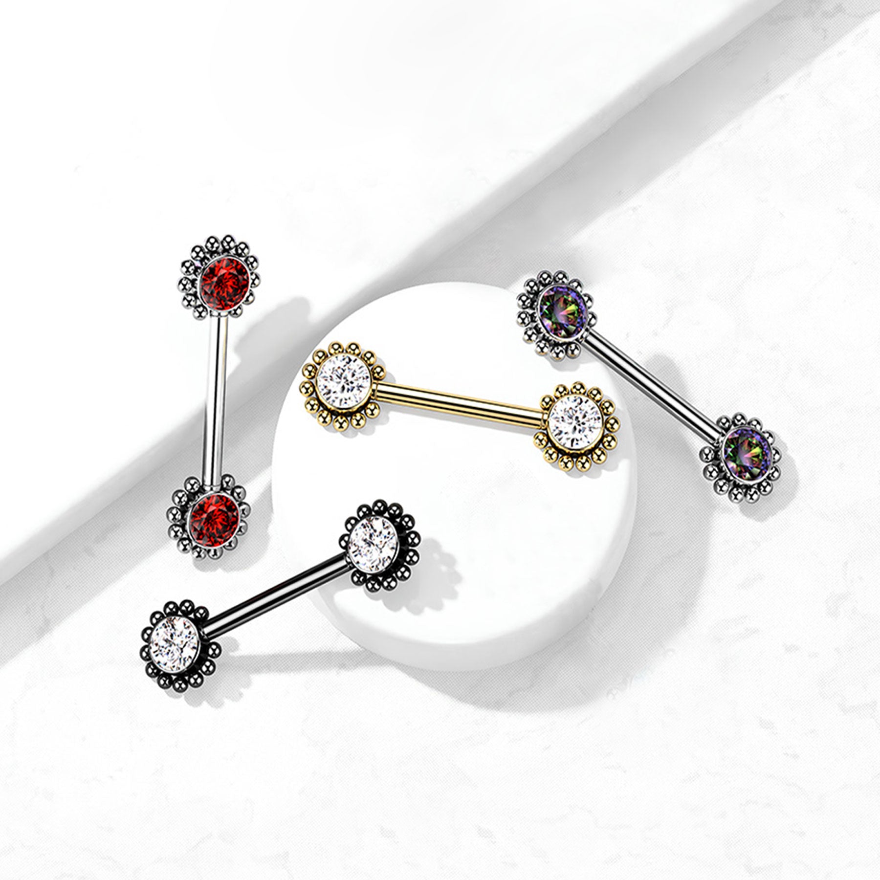 Piercing Téton LOUNA en Acier et Zirconium