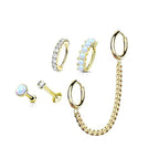 Set de 5 Piercings Oreille NASTY en Acier Chirurgical