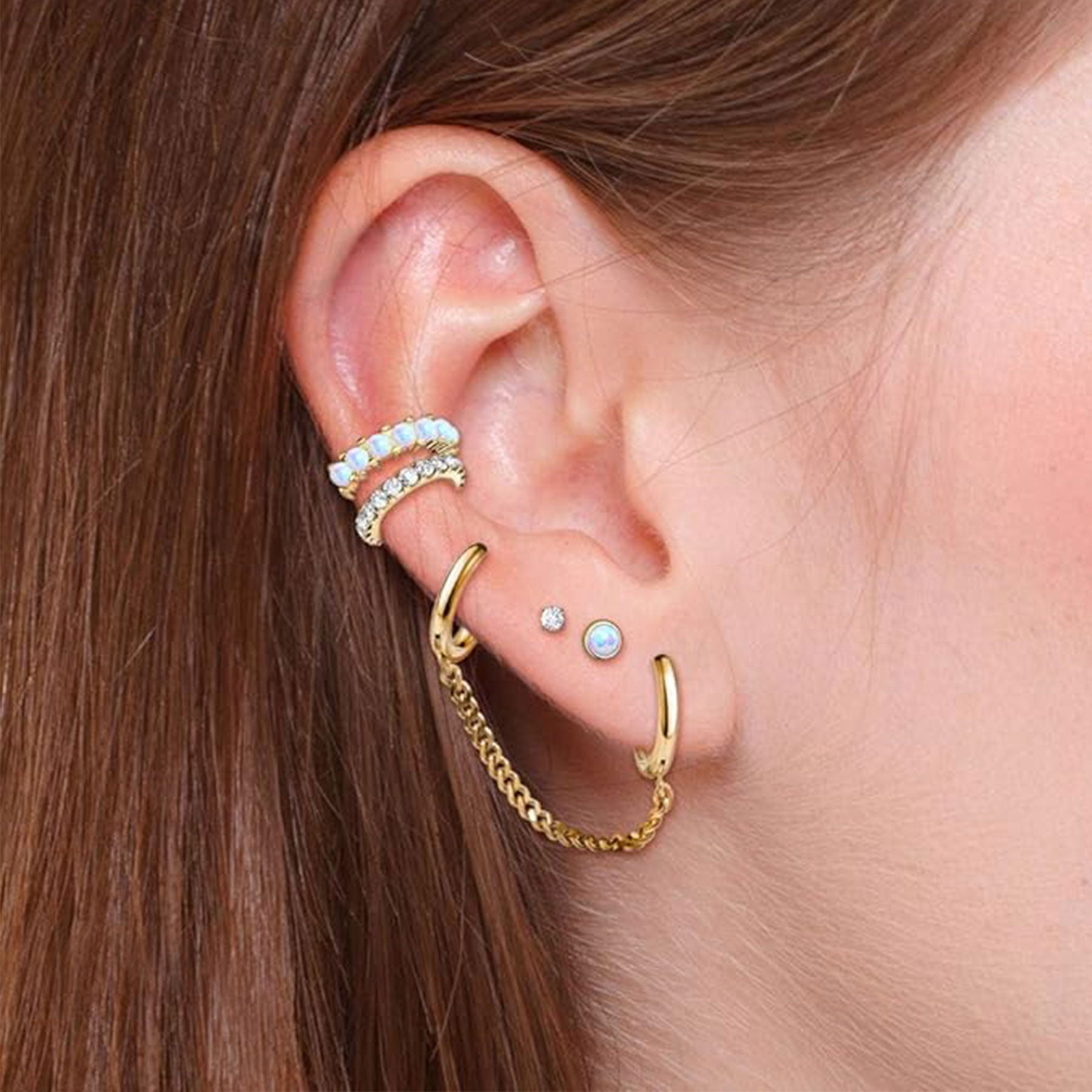 Set de 5 Piercings Oreille NASTY en Acier Chirurgical