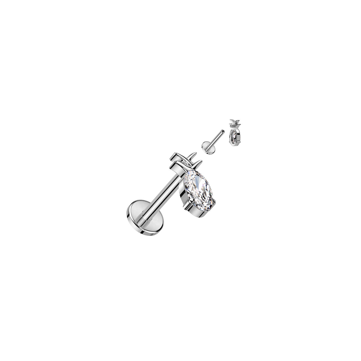 Piercing Labret ANALEA en Titane et Zirconium
