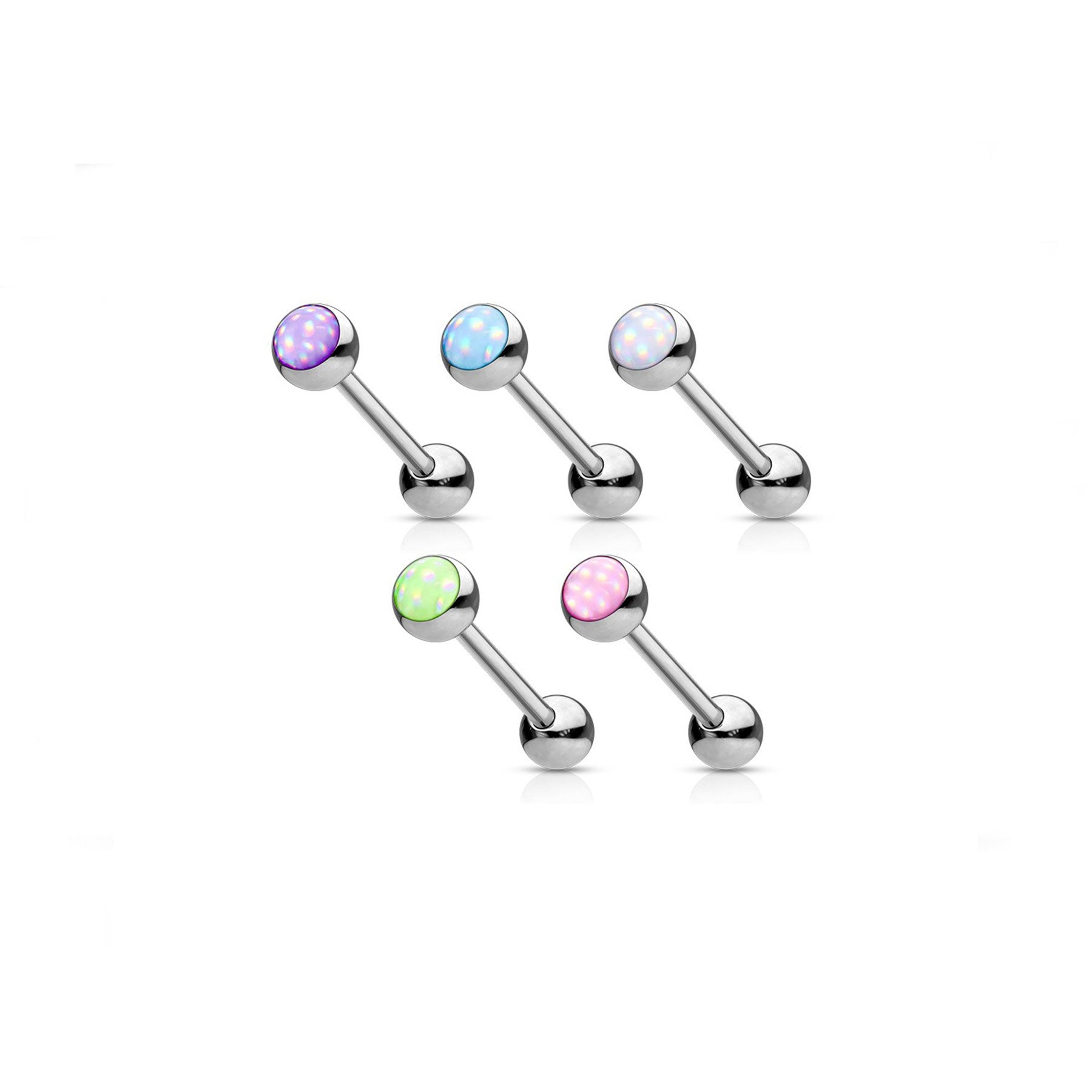 Lot de 5 Piercings Barbell ALESSIA en Acier et Epoxy