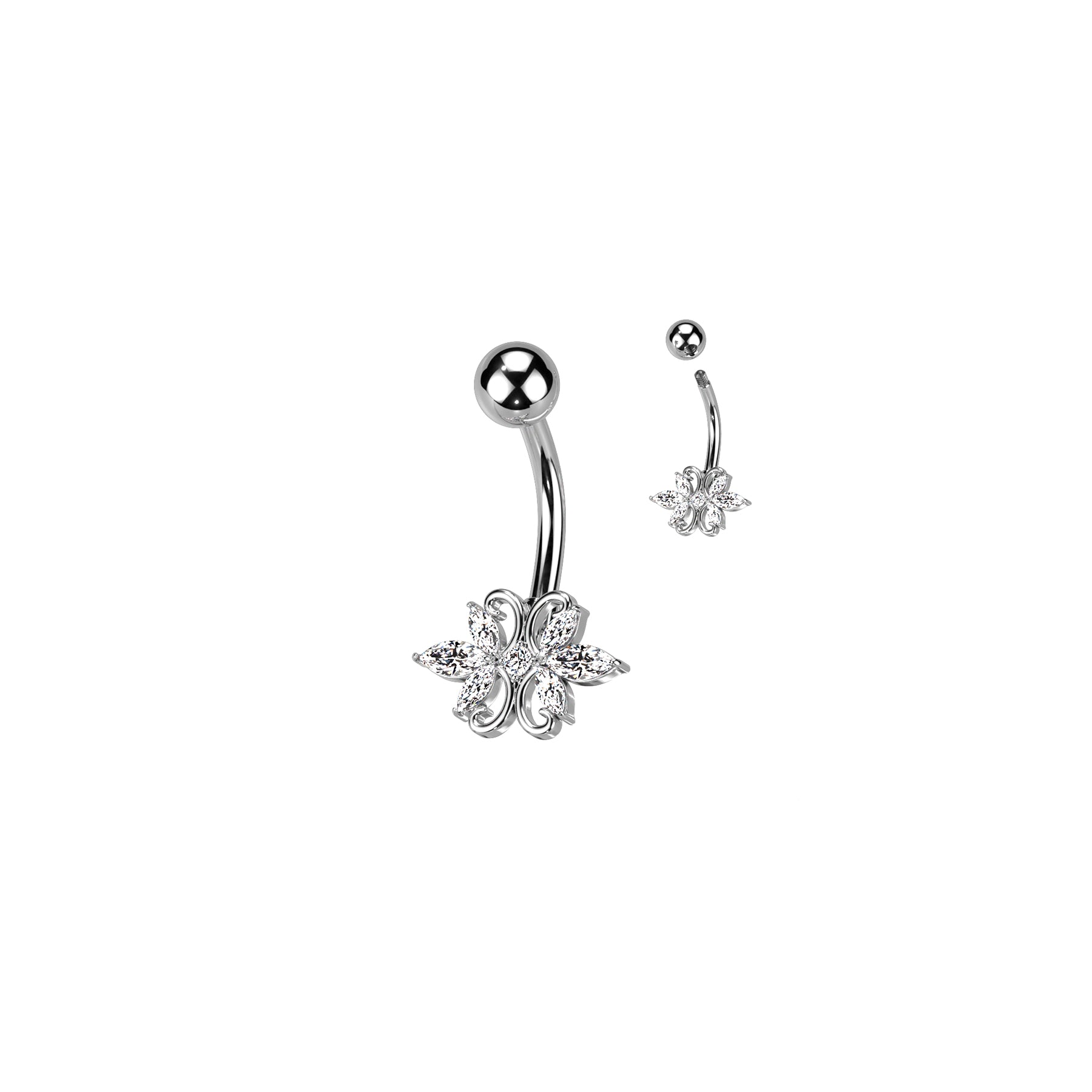 Piercing Nombril AMELIA en Acier et Zirconium