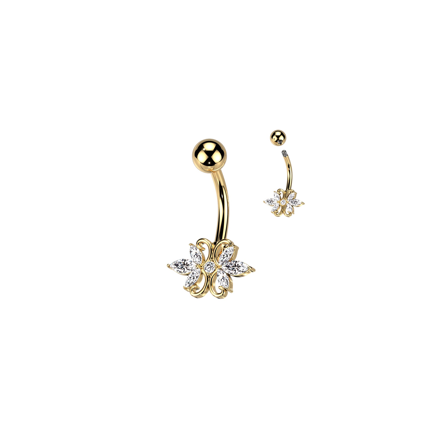 Piercing Nombril AMELIA en Acier et Zirconium