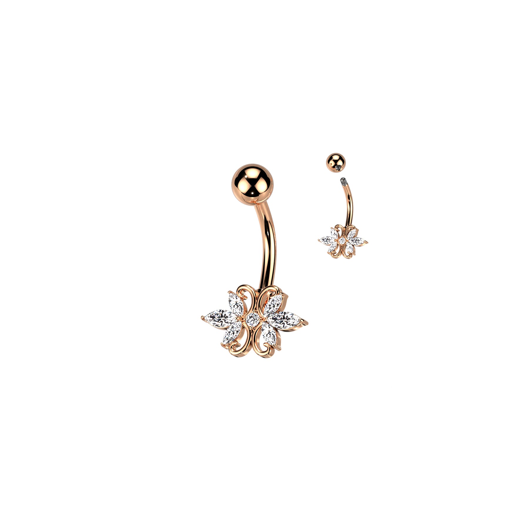 Piercing Nombril AMELIA en Acier et Zirconium