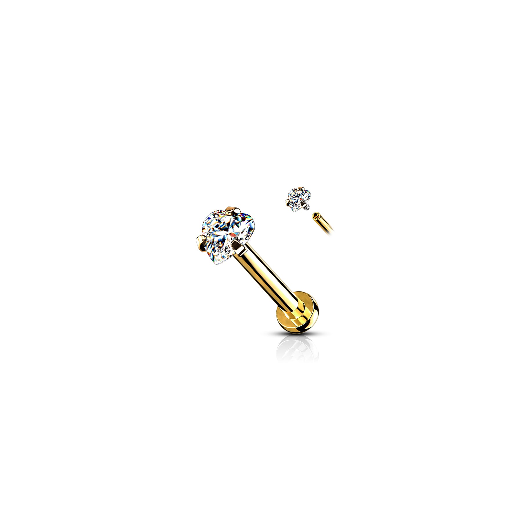 Piercing Labret BAYA en Acier et Zirconium