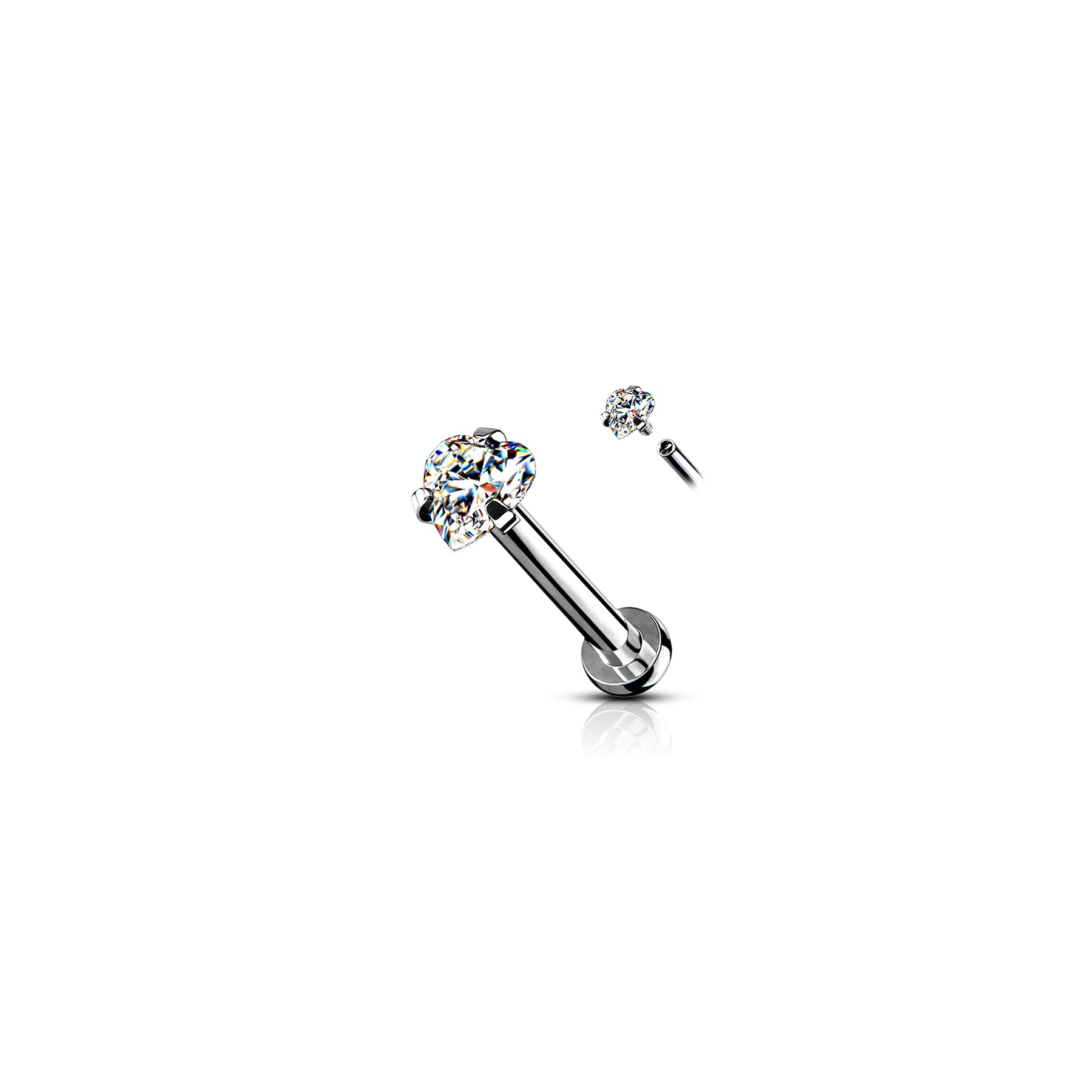 Piercing Labret BAYA en Acier et Zirconium