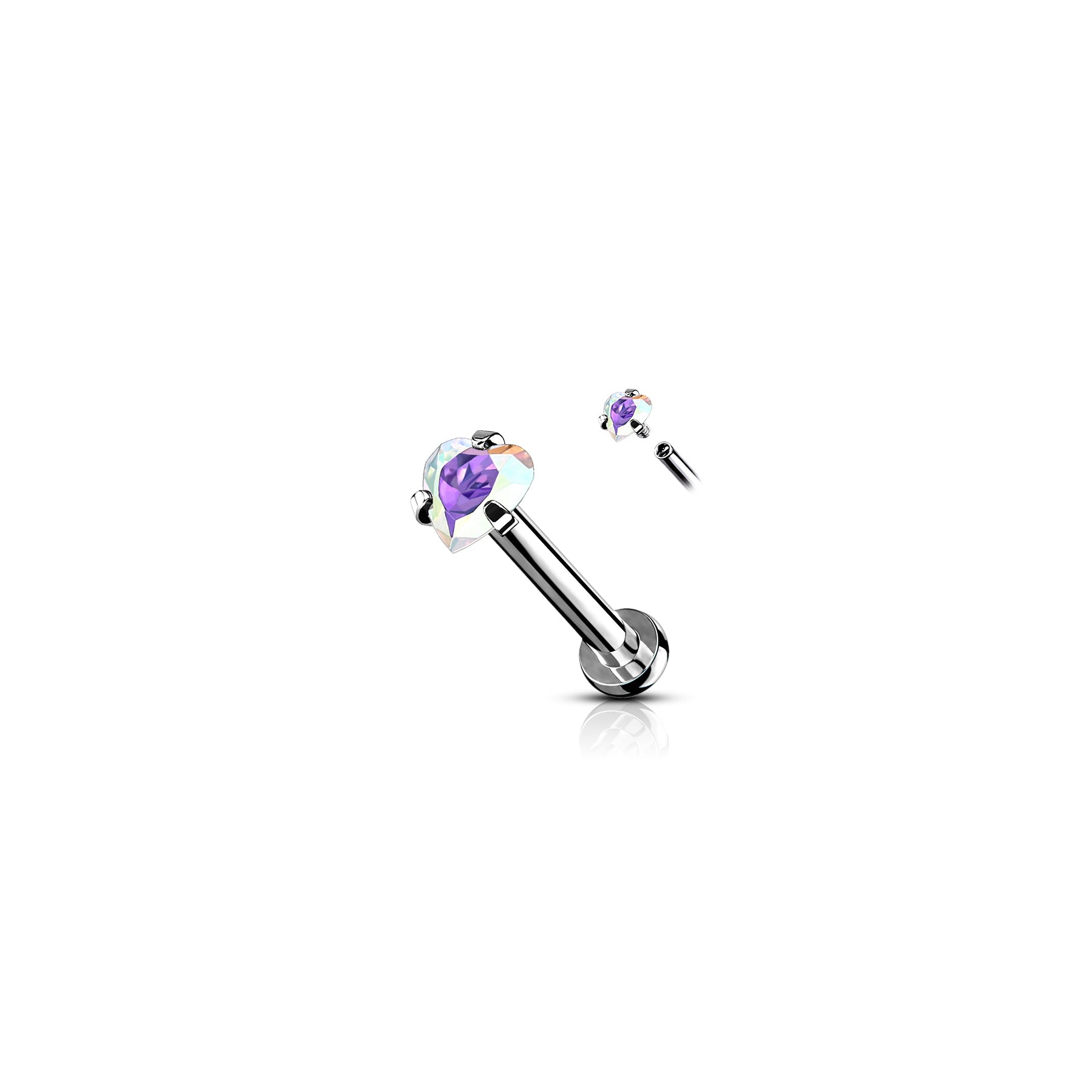 Piercing Labret BAYA en Acier et Zirconium