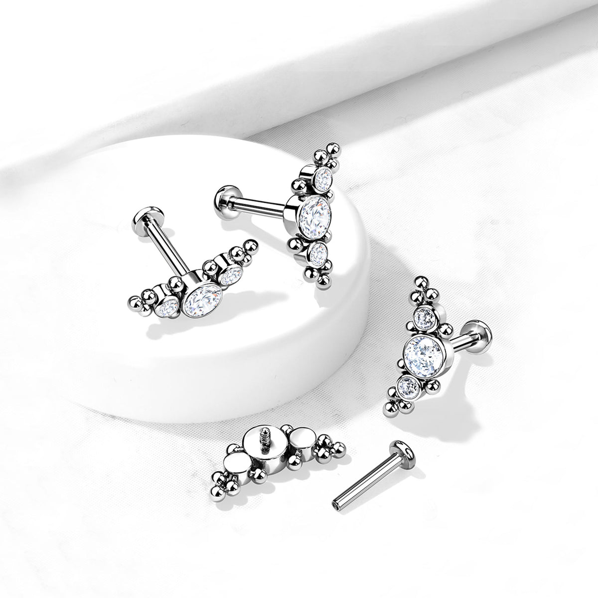 Piercing Labret BELVA en Titane et Zirconium
