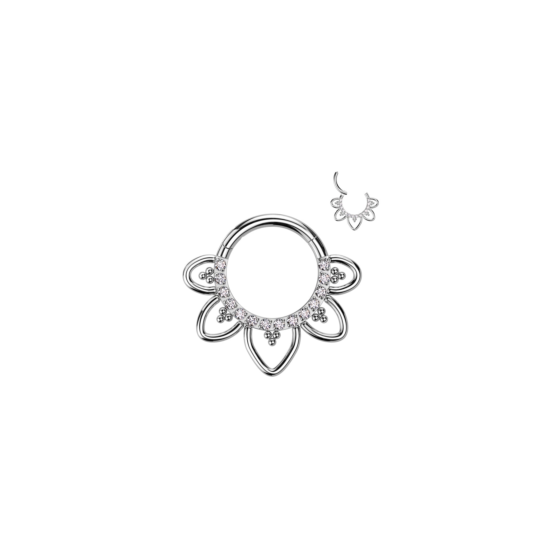 Piercing CALEA Anneau de Nez en Titane et Zircons