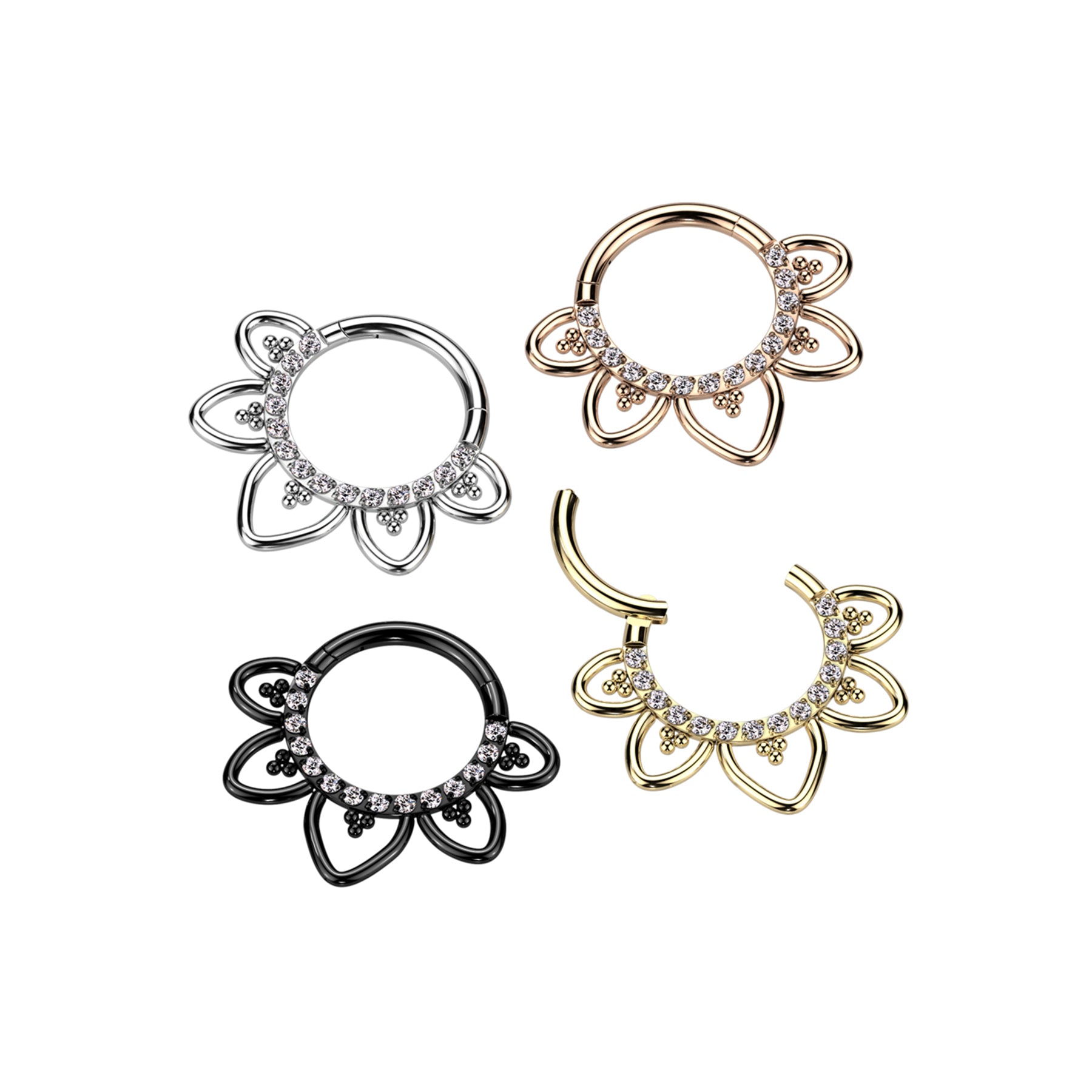 Piercing CALEA Anneau de Nez en Titane et Zircons