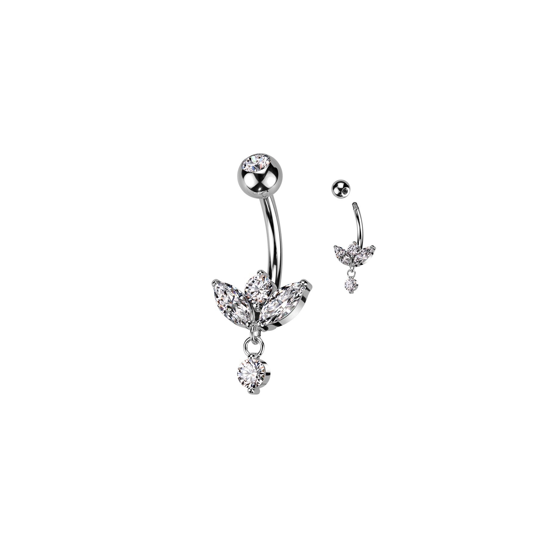 Piercing nombril YANA en Acier et Zirconium