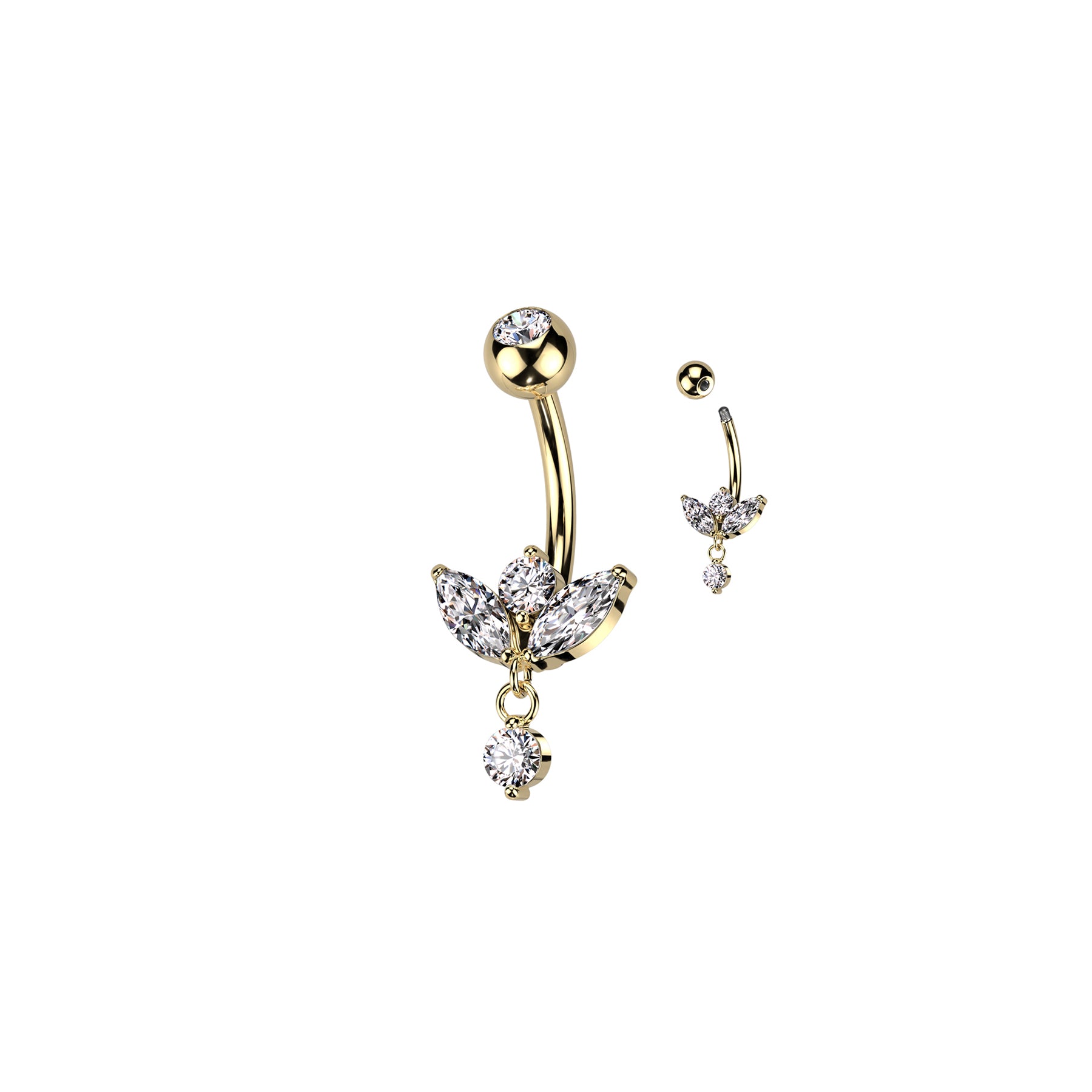 Piercing nombril YANA en Acier et Zirconium