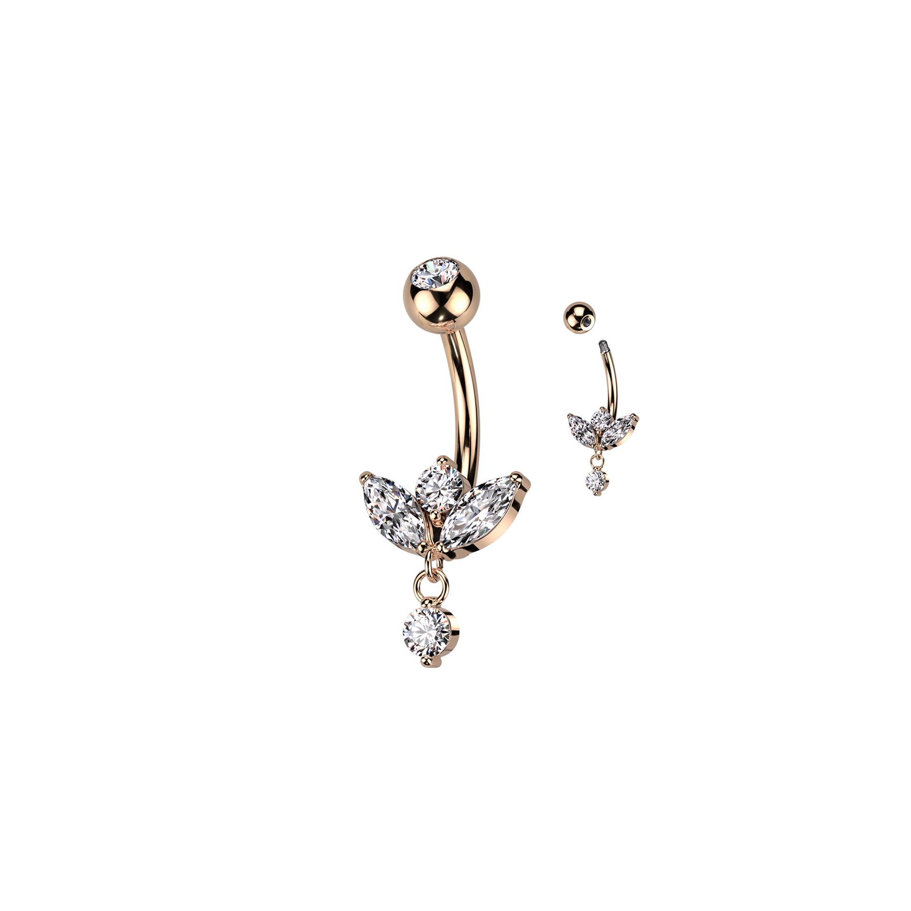 Piercing nombril YANA en Acier et Zirconium