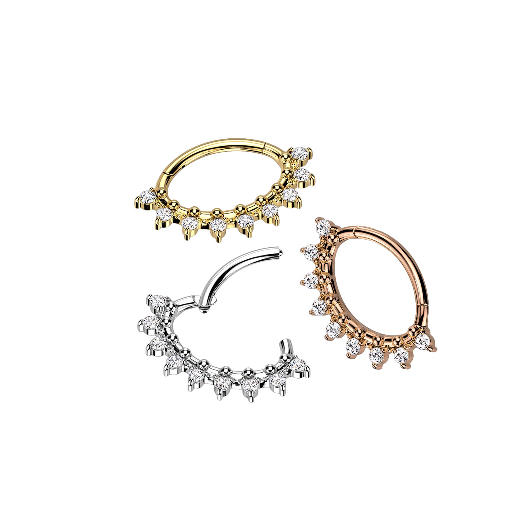 Piercing Oreille ou Nez CLARA en Acier et Zirconium