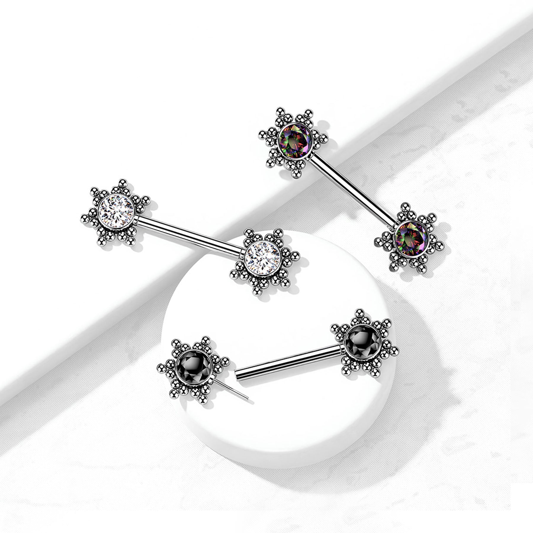 Piercing Téton CLAUDIA en Acier et Zirconium