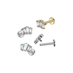 Piercing Labret CRESTA en Titane et Zirconium