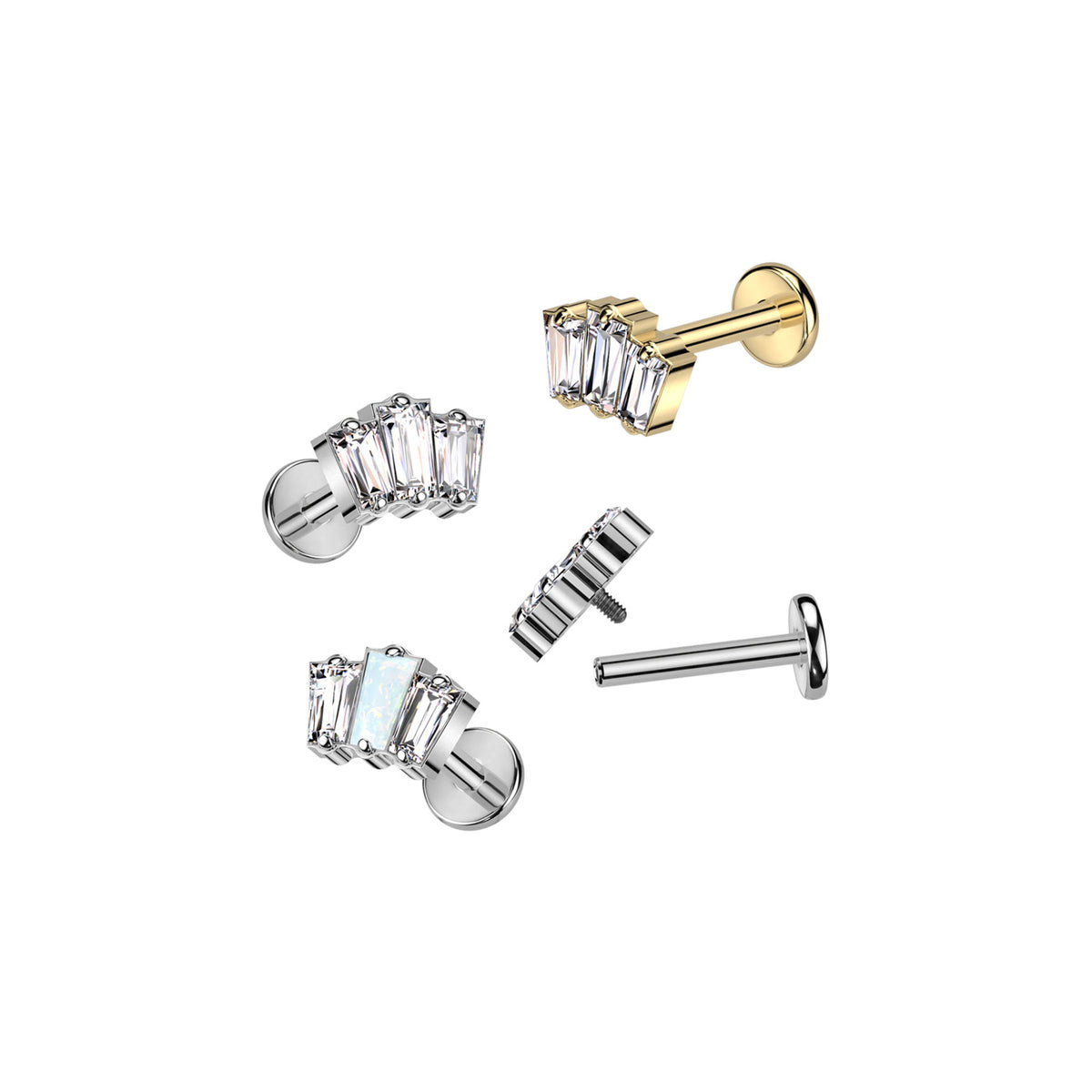 Piercing Labret CRESTA en Titane et Zirconium