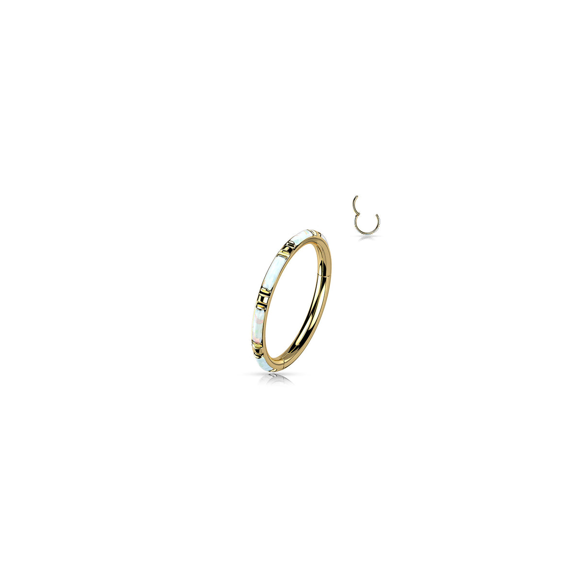 Piercing Anneau CYRA en Titane et Opale
