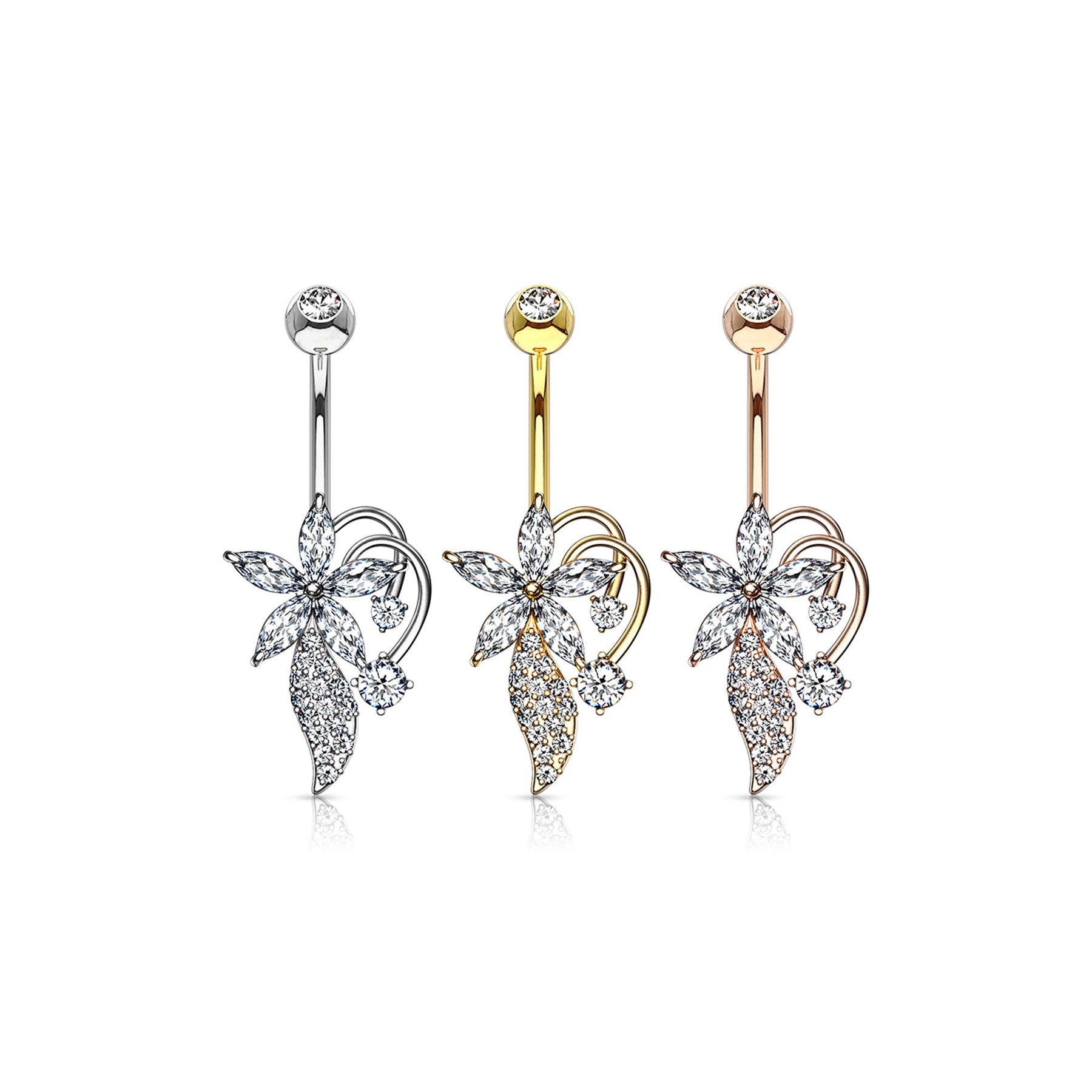 Piercing Nombril CAMILA en Acier et Zirconium