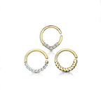 Lot de 3 Piercings CELIA en Acier et Zirconium