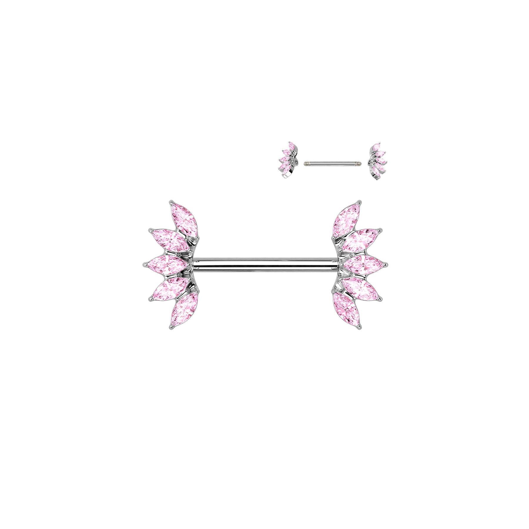 Piercing Téton CYNTHIA en Acier et Cristal