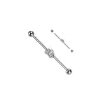 Piercing Industriel DANA en Acier et Zircons Clairs