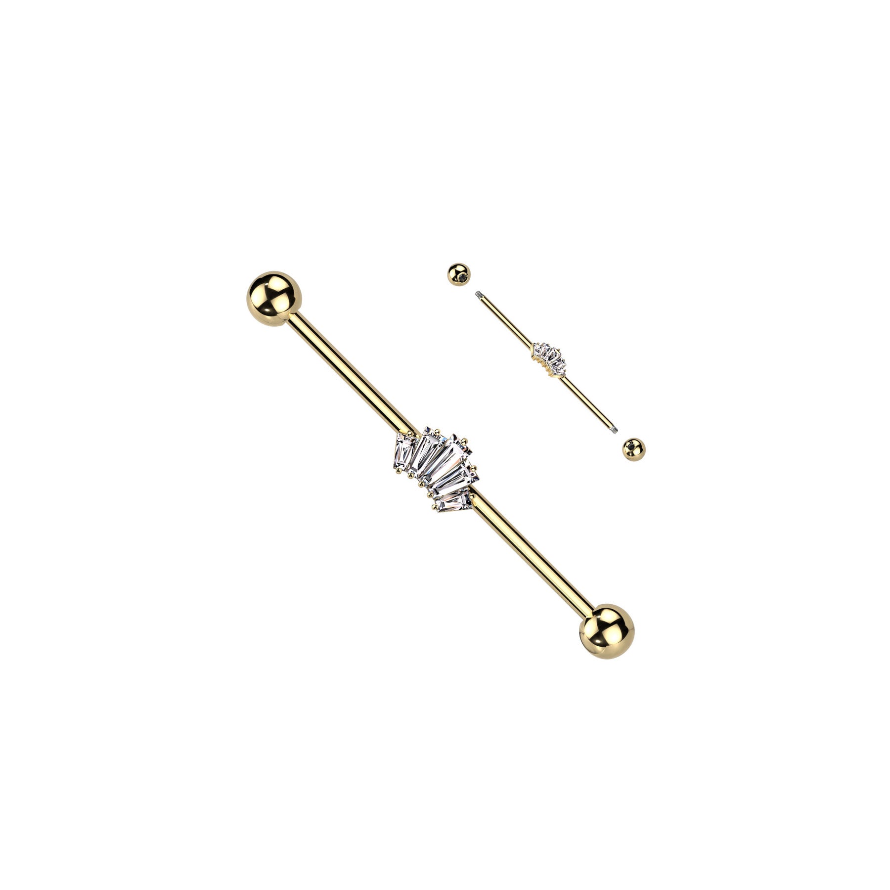Piercing Industriel DANA en Acier et Zircons Clairs