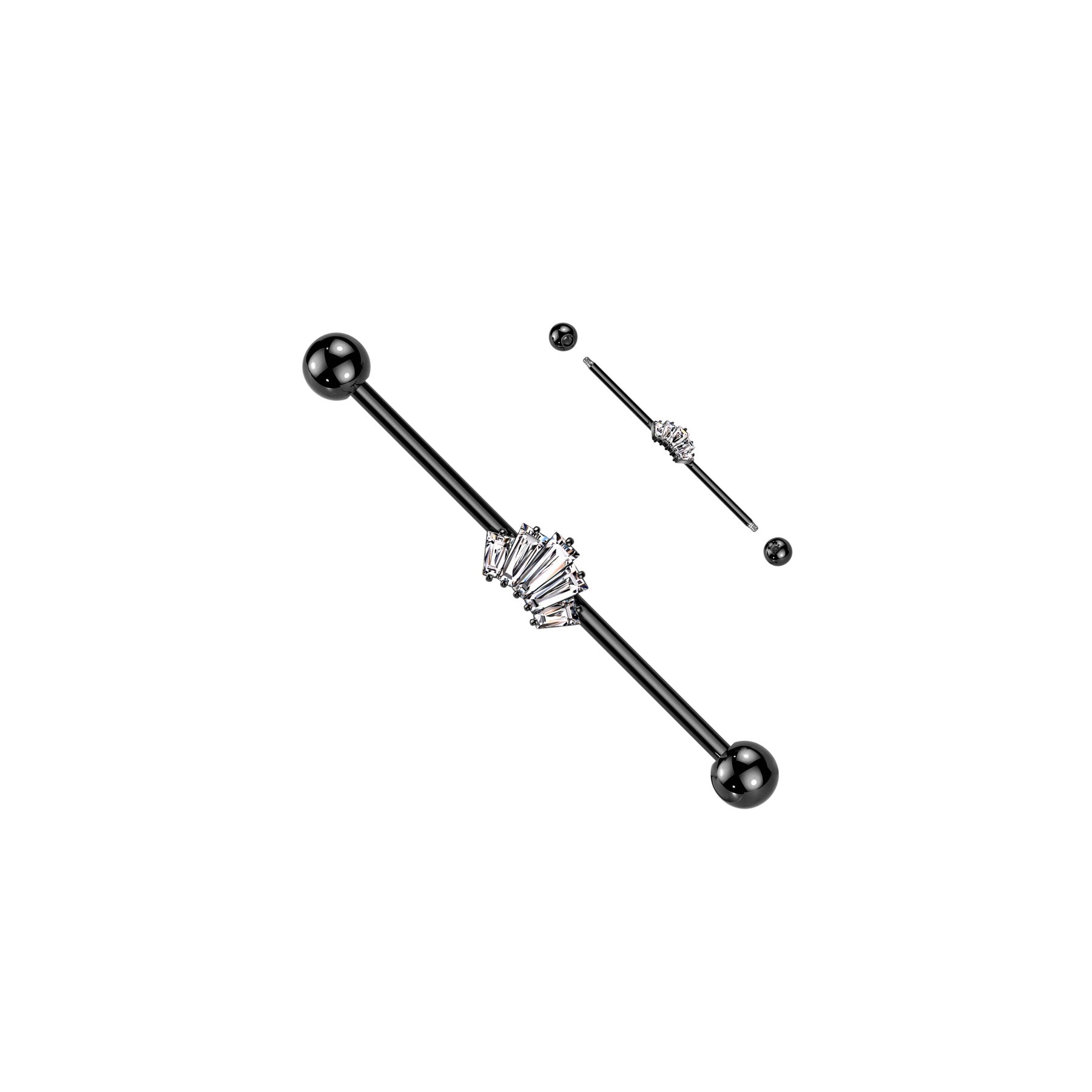 Piercing Industriel DANA en Acier et Zircons Clairs