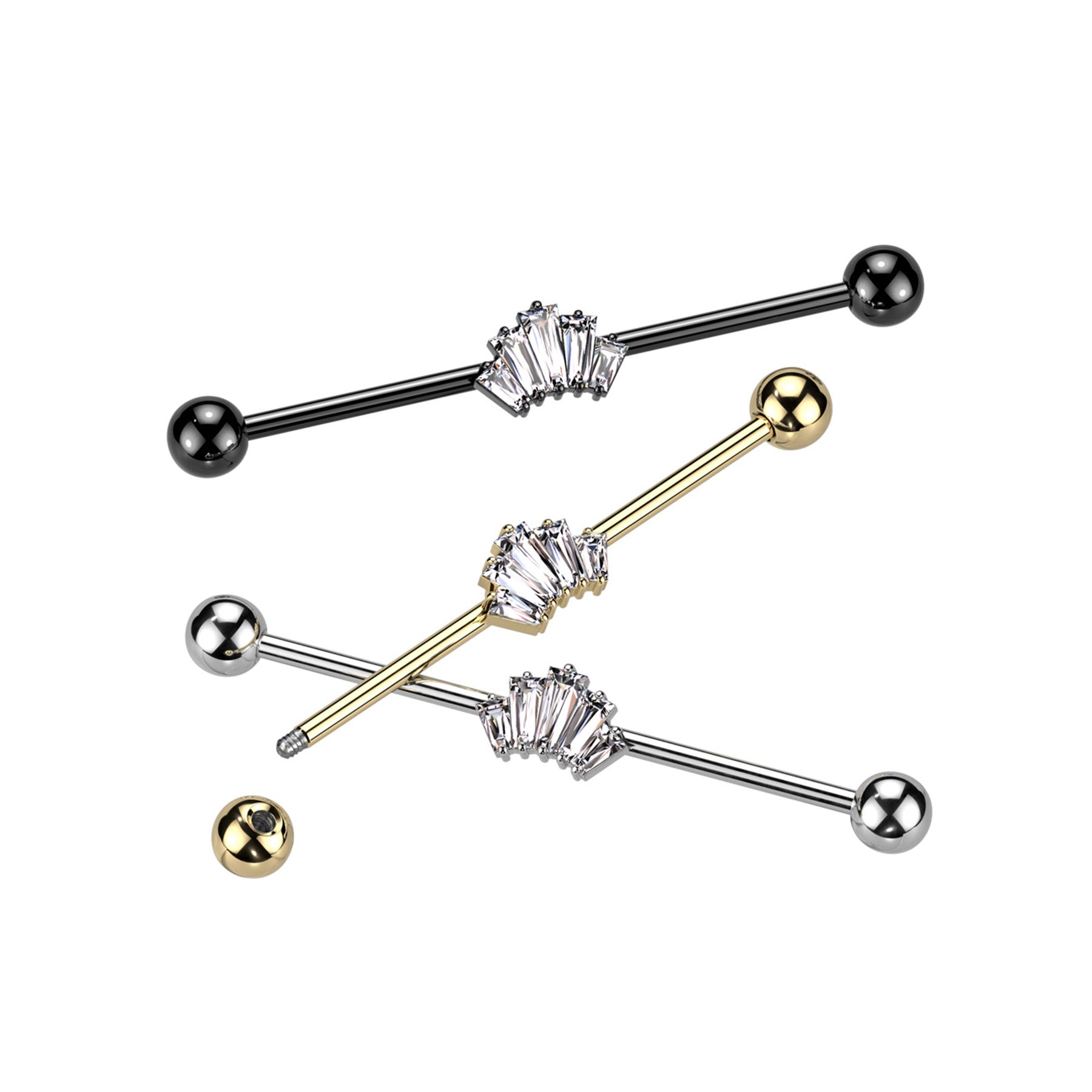 Piercing Industriel DANA en Acier et Zircons Clairs