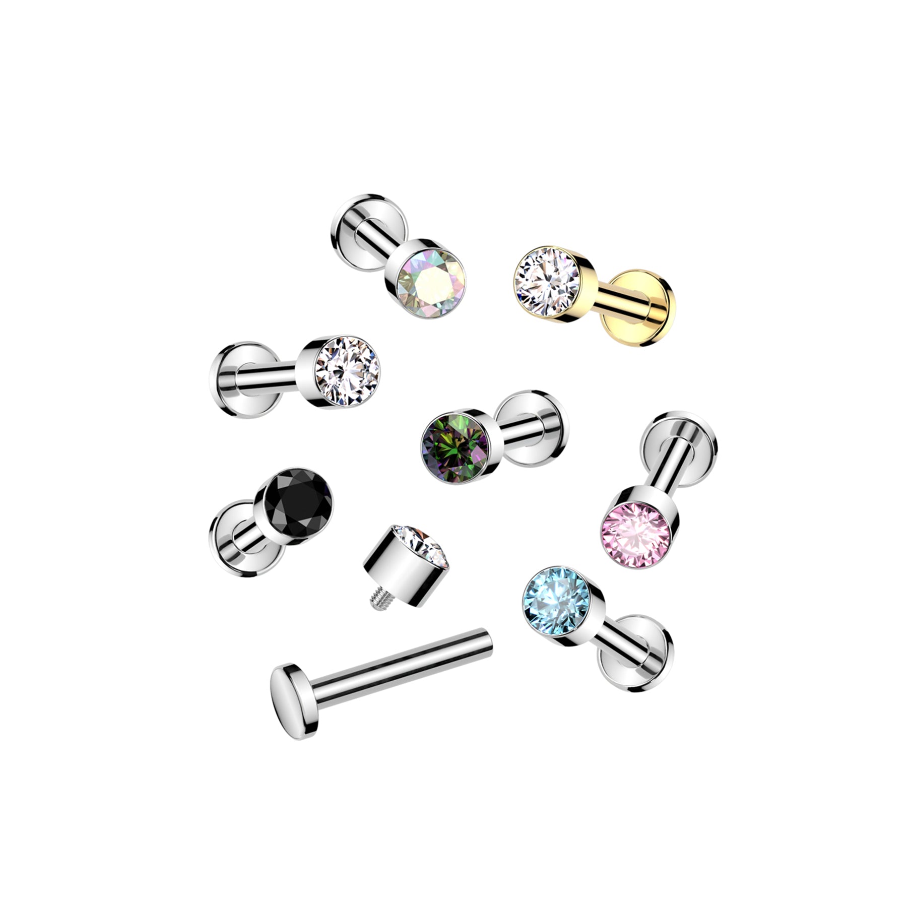 Piercing Labret DEEDRA en Titane et Zirconium