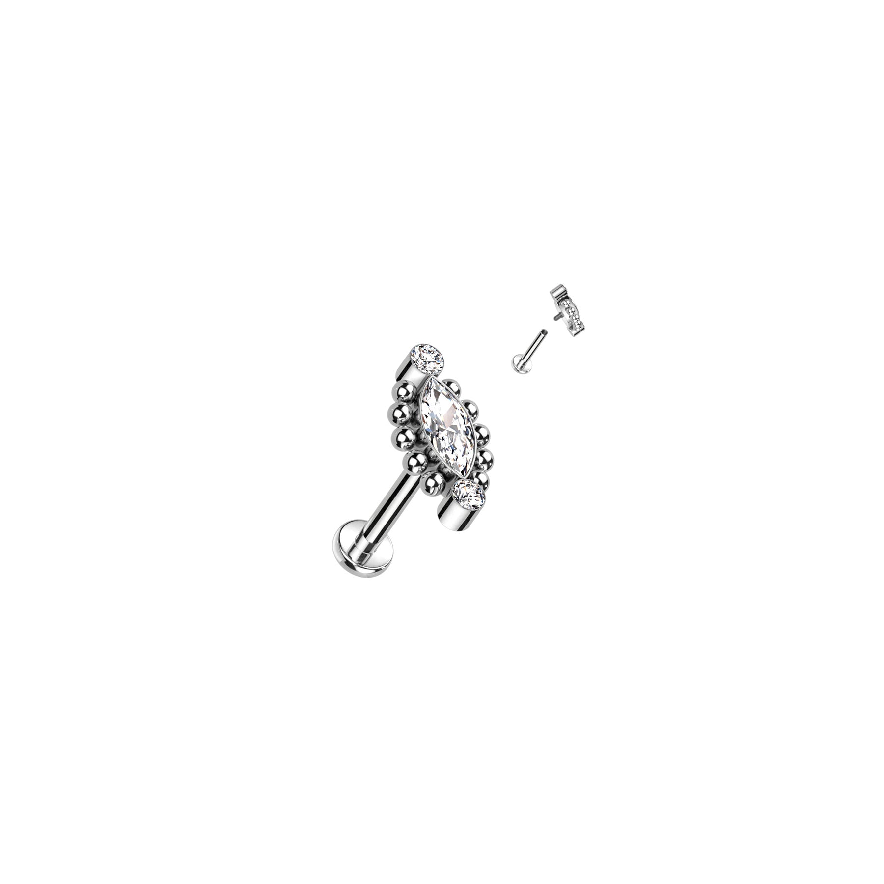 Piercing Labret DIVYA en Titane et Zirconium