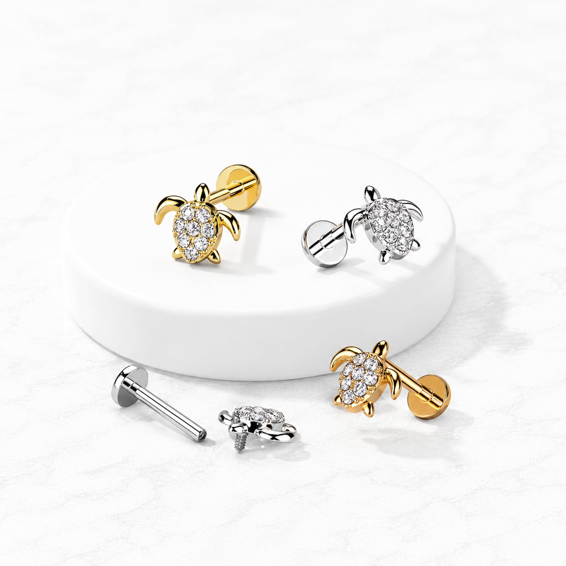 Piercing Labret DORTOKA en Acier et Zirconium