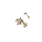 Piercing Labret DORTOKA en Acier et Zirconium