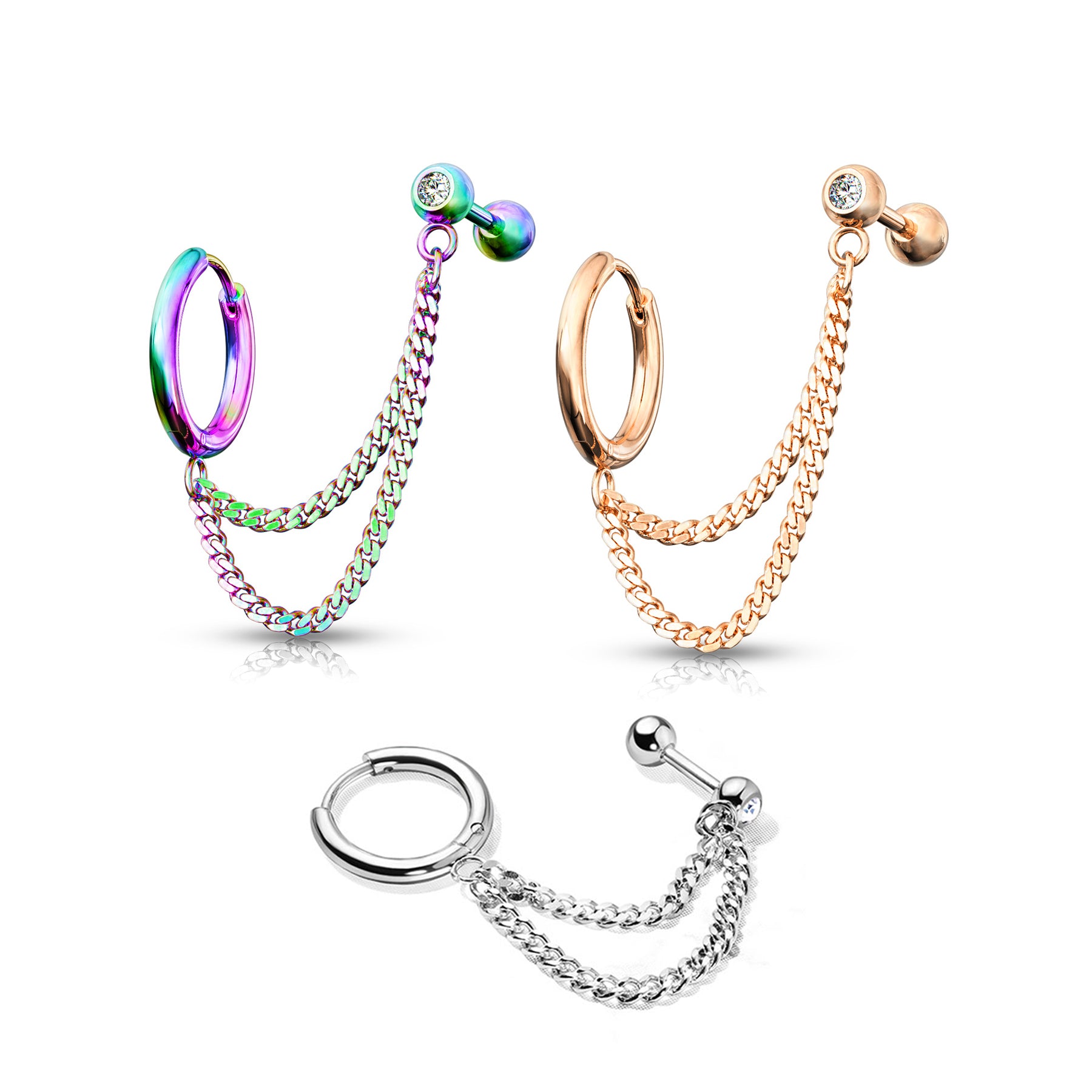 Piercing Oreille ELIA en Acier et Zirconium