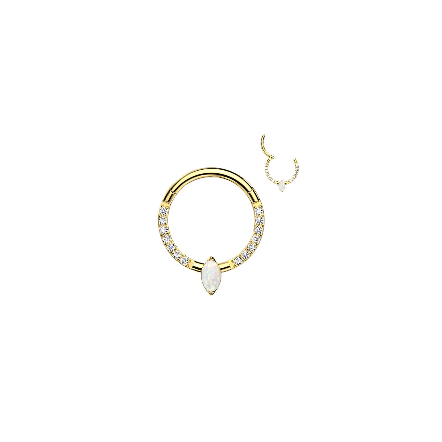 Piercing Oreille / Nez ELLA en Titane et Zirconium ou Opale