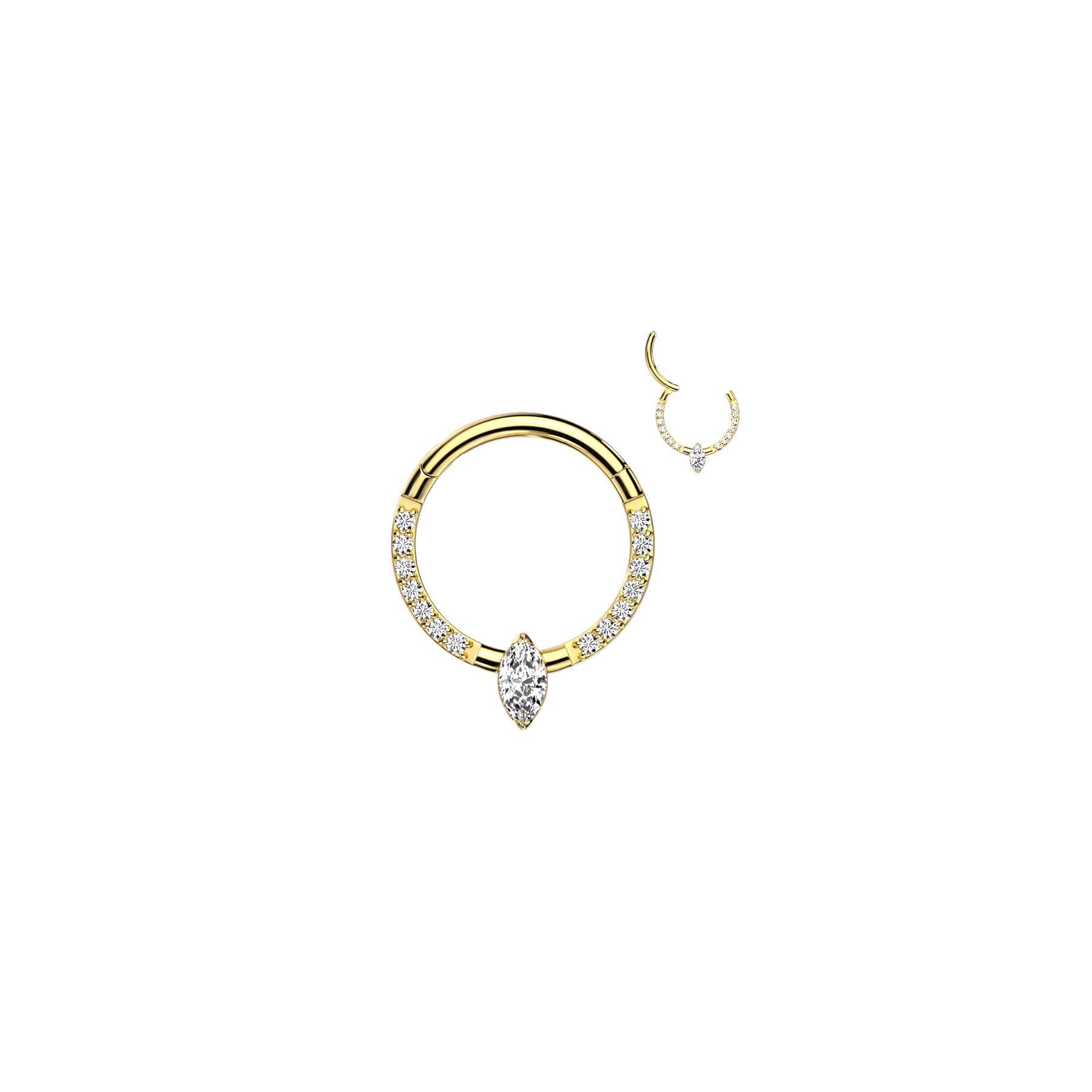 Piercing Oreille / Nez ELLA en Titane et Zirconium ou Opale