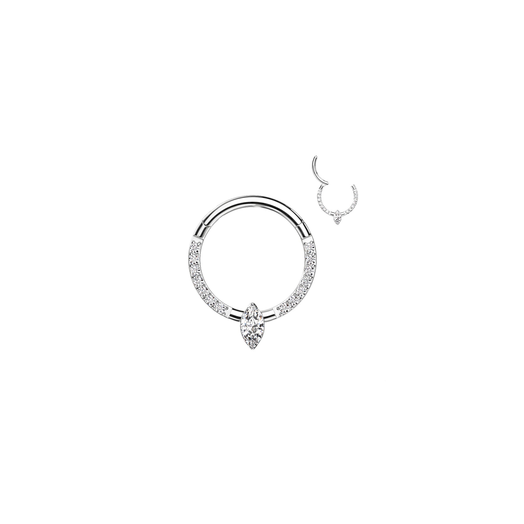 Piercing Oreille / Nez ELLA en Titane et Zirconium ou Opale