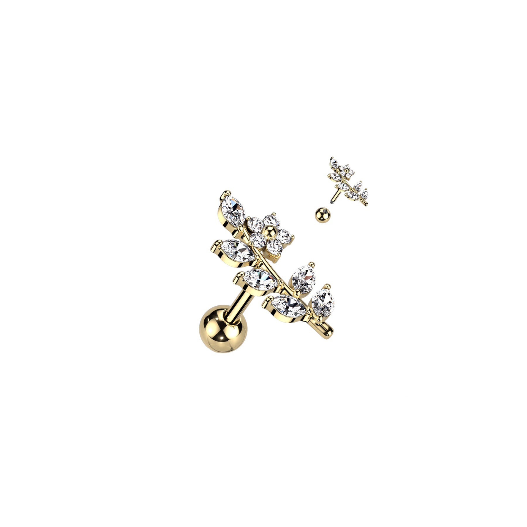 Piercing Oreille ELVA en Acier et Zirconium