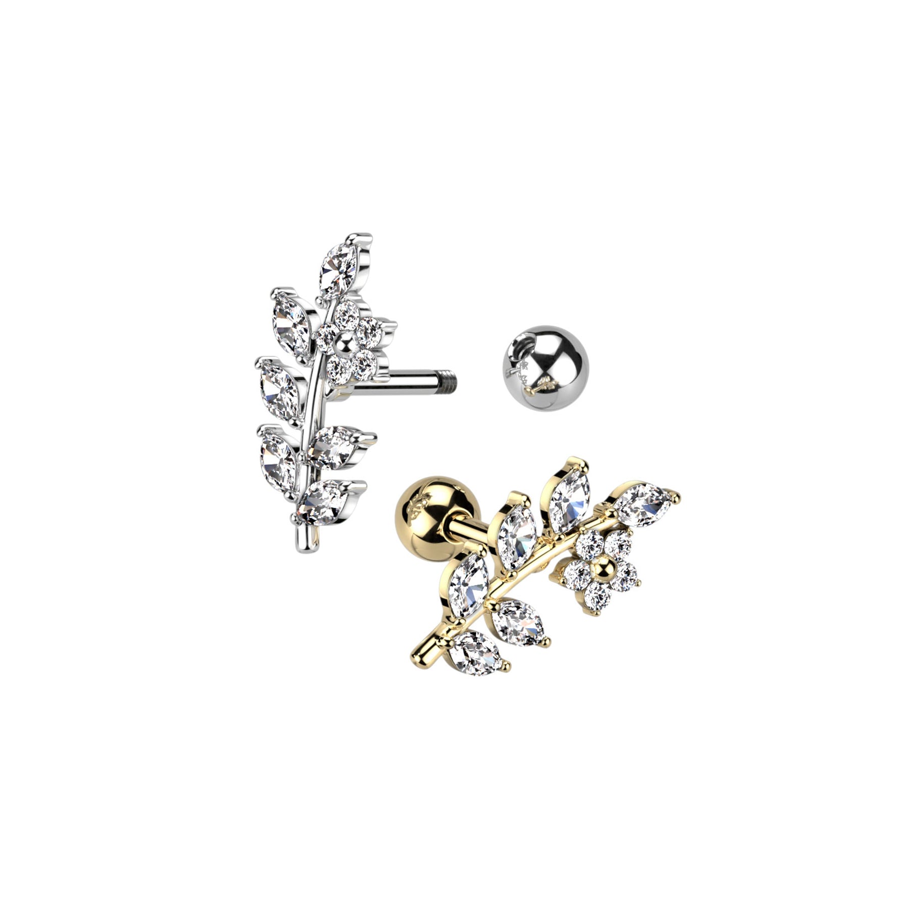 Piercing Oreille ELVA en Acier et Zirconium