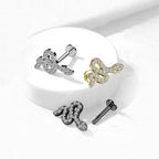 Piercing Labret ENZA en Acier et Zirconium