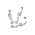 Piercing nombril EULIA avec en Pendentif Deux Zircons Clairs