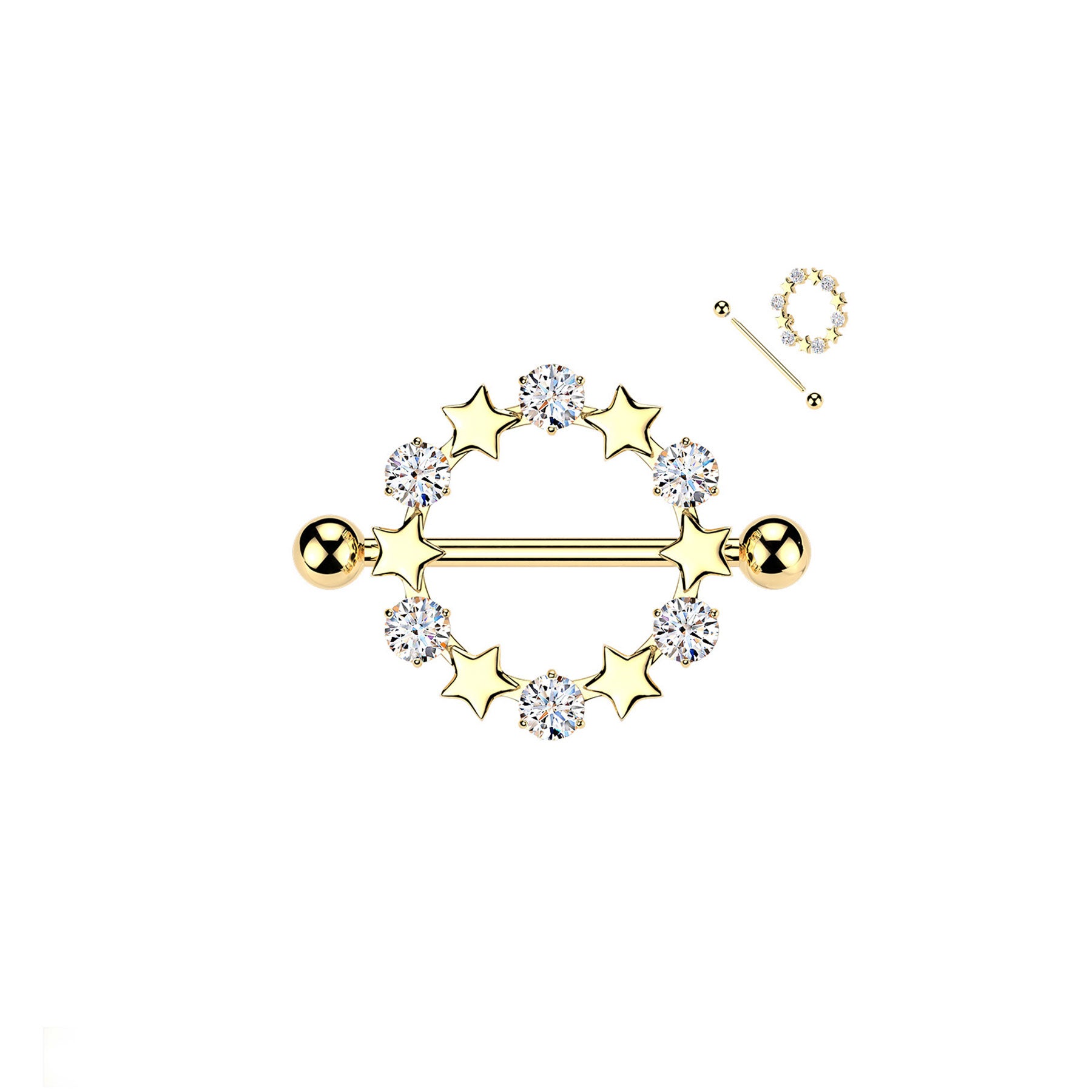 Piercing Téton ELINA en Acier et Zirconium