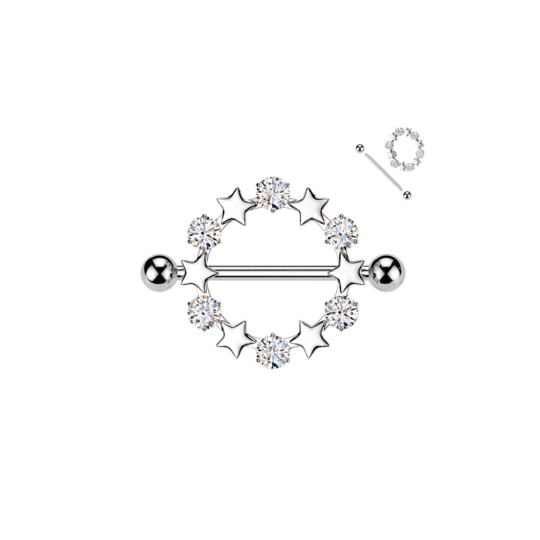 Piercing Téton ELINA en Acier et Zirconium