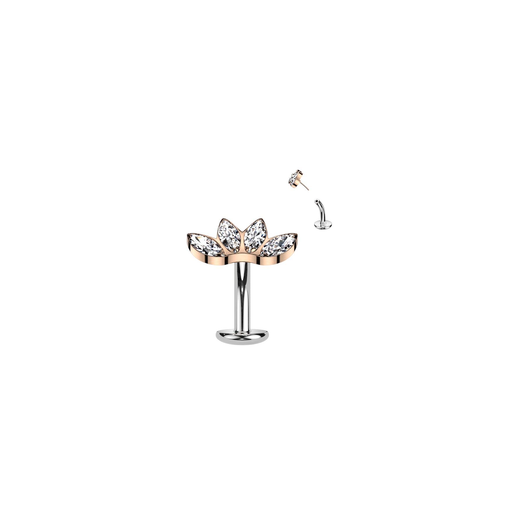 Piercing Labret FIONA en Titane et Opale