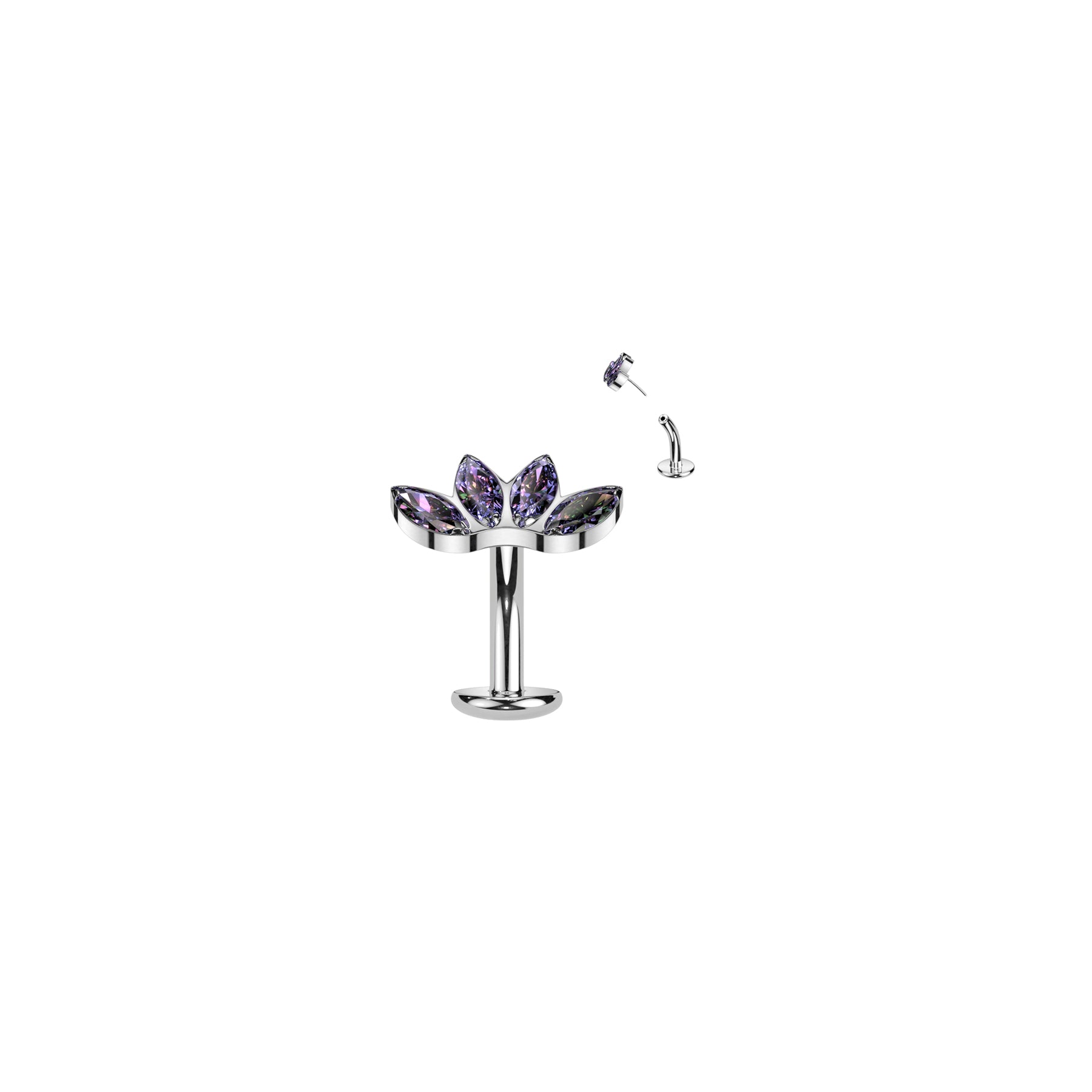 Piercing Labret FIONA en Titane et Opale