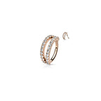 Piercing Oreille GIA en Plaqué Or, Platine et Zirconium