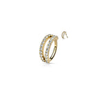 Piercing Oreille GIA en Plaqué Or, Platine et Zirconium