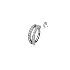Piercing Oreille GIA en Plaqué Or, Platine et Zirconium